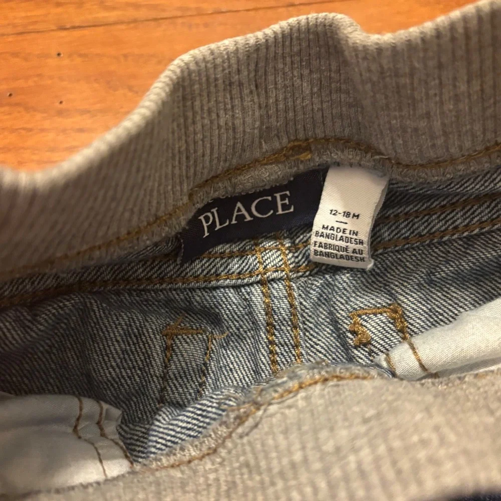 The Children's Place Kids Jeans Denim Elastic Waist Drawstring Blue Size 12 18 M